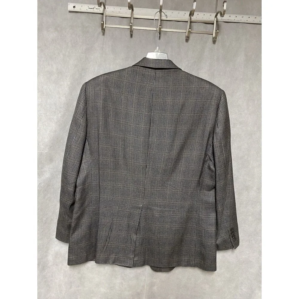 Chaps Blazer Men 46R Wool‎ Houndstooth Flannel Coat Jacket Ralph Lauren Luxury